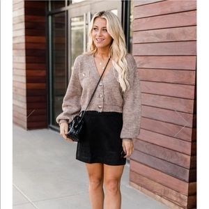 Pink Lily - COZY CABIN MOCHA BUTTON DOWN CARDIGAN